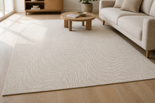 Ivory Wave Hand Loom Wool Rug