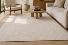 Ivory Wave Hand Loom Wool Rug