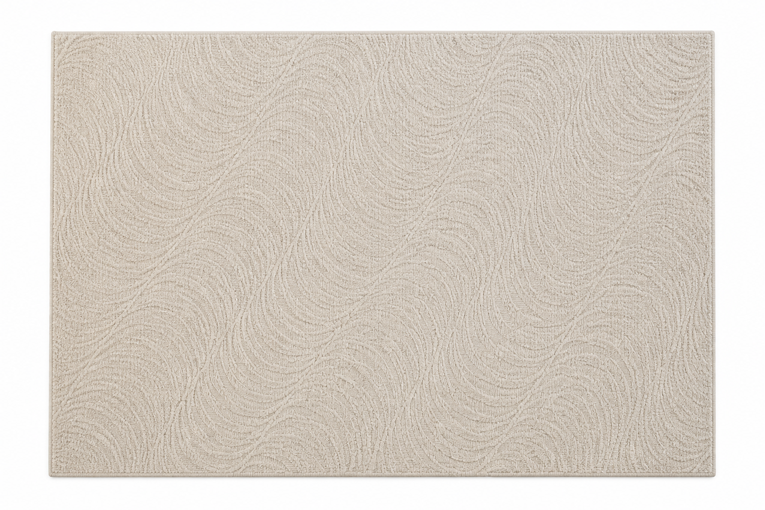 Ivory Wave Hand Loom Wool Rug