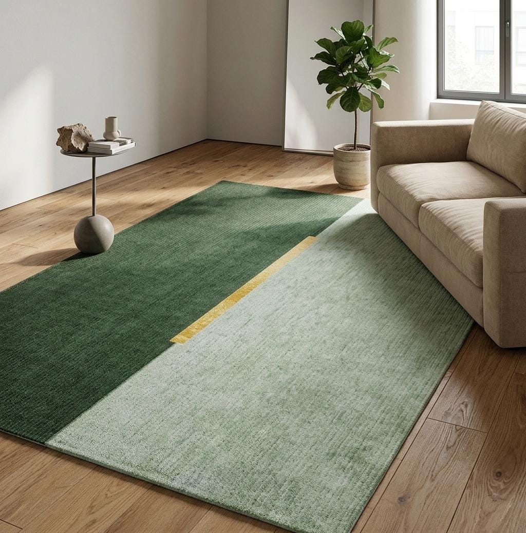 Sage Green Hand Tufted Rug