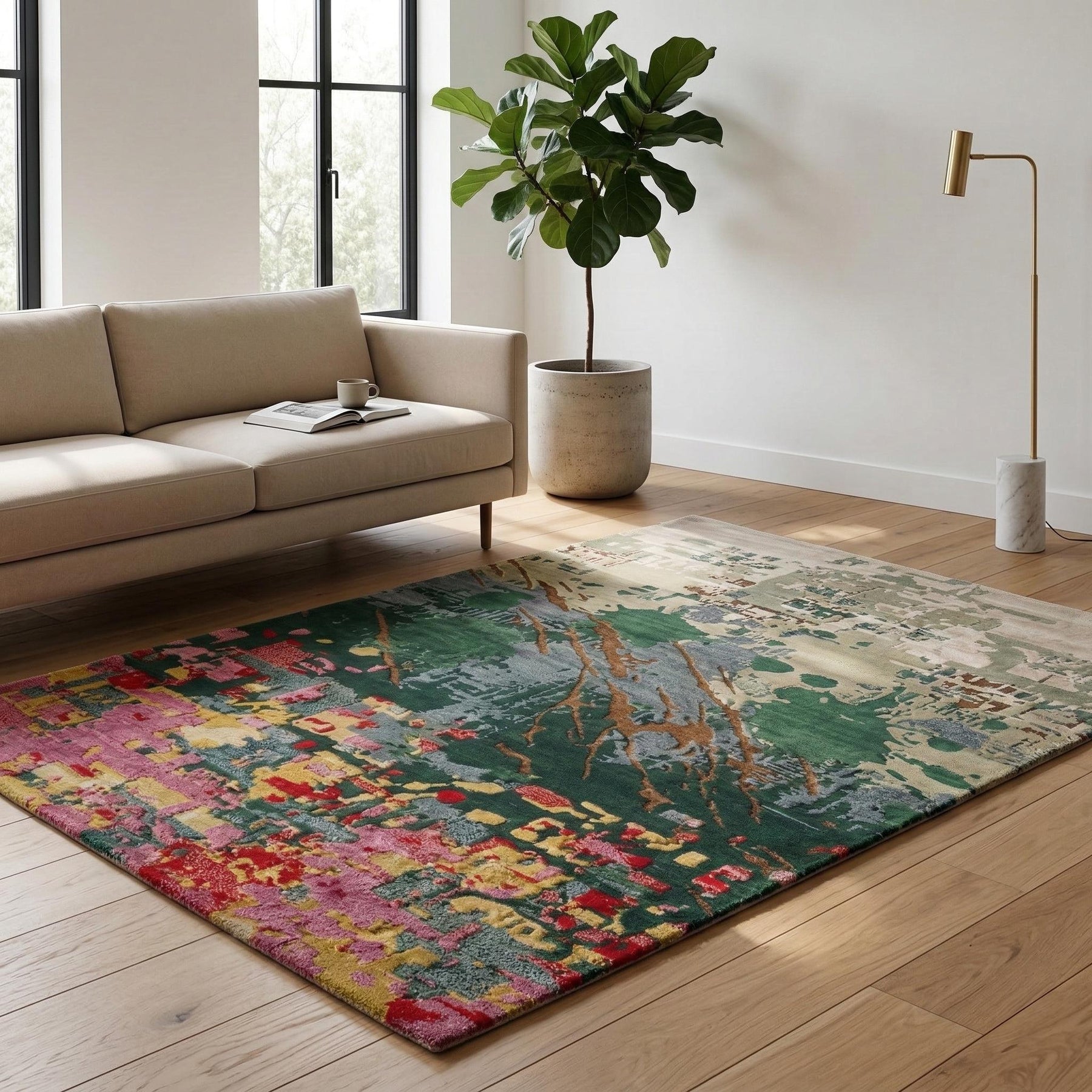 Modern Art Hand Tufted Rug