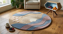 Round Hand Tufted Wool Rug