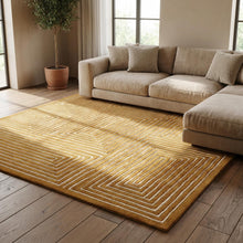Mustard Geometric Hand Tufted Rug