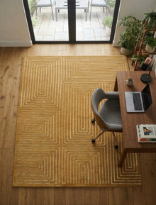 Mustard Geometric Hand Tufted Rug