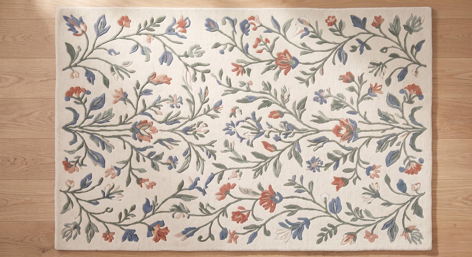 Floral Hand Tufted Wool Rug