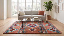 Terracotta Southwestern Wool Rug