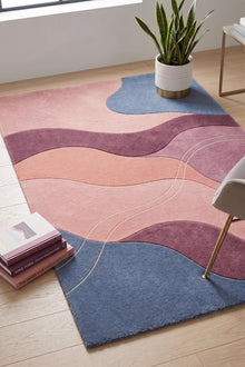 Blush Abstract Hand Tufted Wool Rug