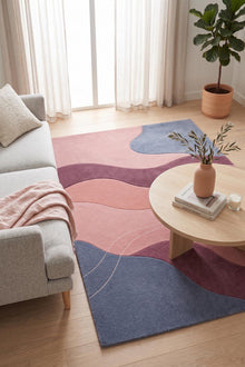 Blush Abstract Hand Tufted Wool Rug