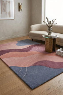 Blush Abstract Hand Tufted Wool Rug