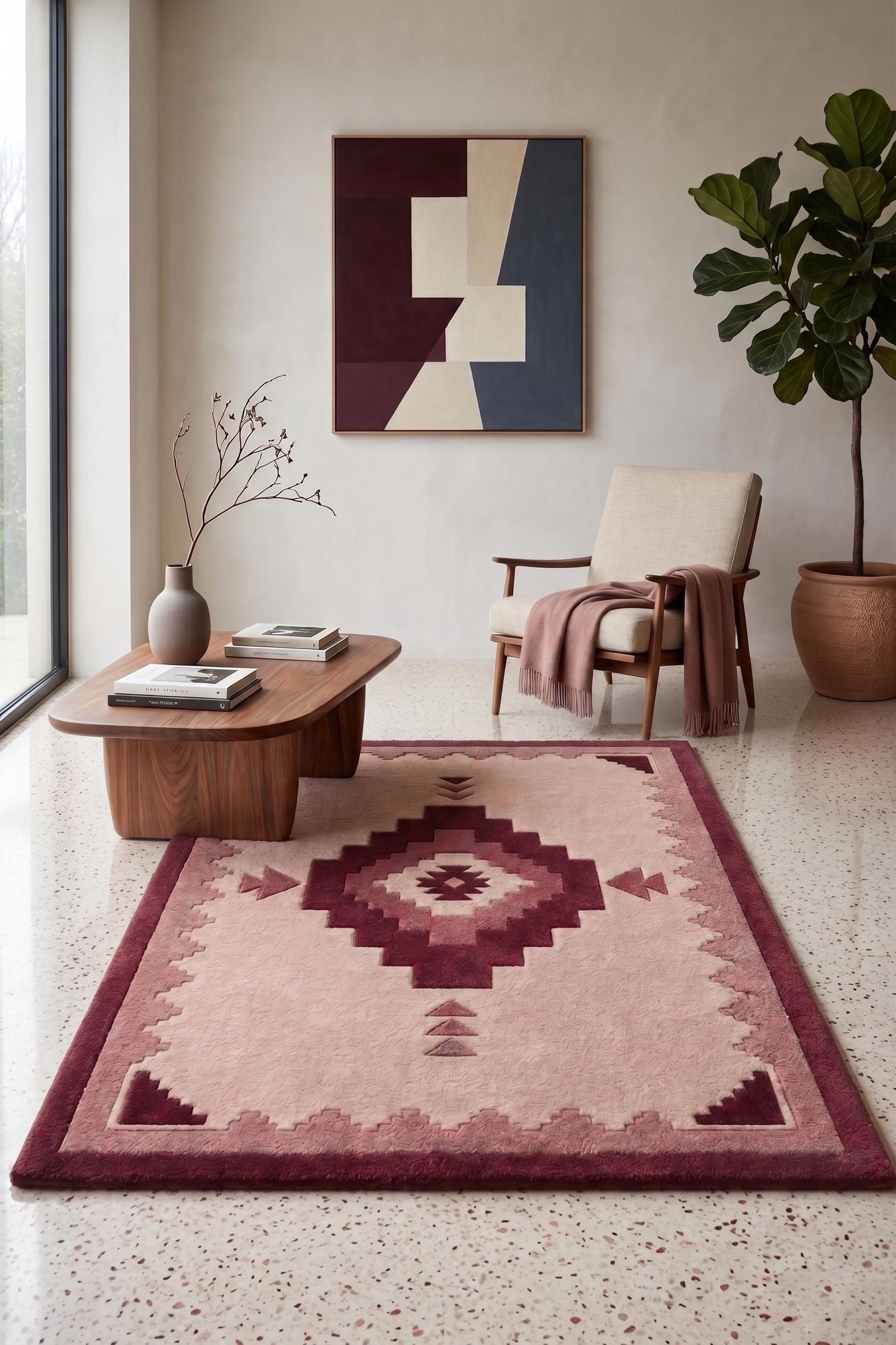 Southwestern Hand Tufted Wool Rug