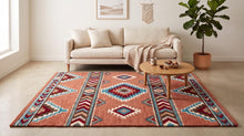 Terracotta Southwestern Wool Rug